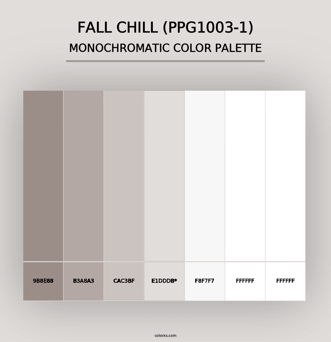 Fall Chill (PPG1003-1) - Monochromatic Color Palette