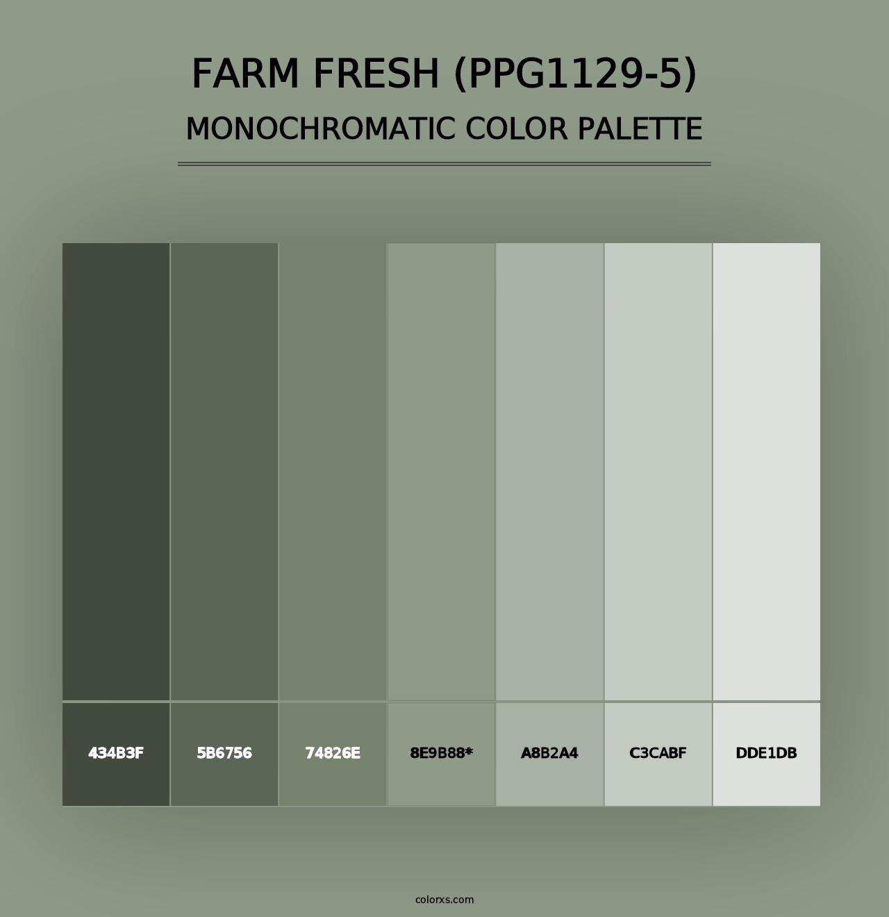 Farm Fresh (PPG1129-5) - Monochromatic Color Palette