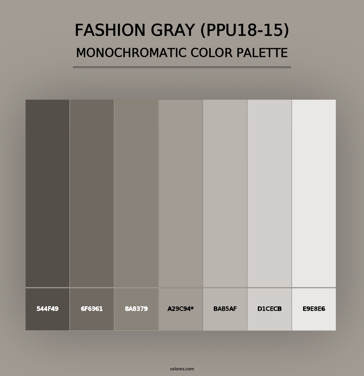 Fashion Gray (PPU18-15) - Monochromatic Color Palette