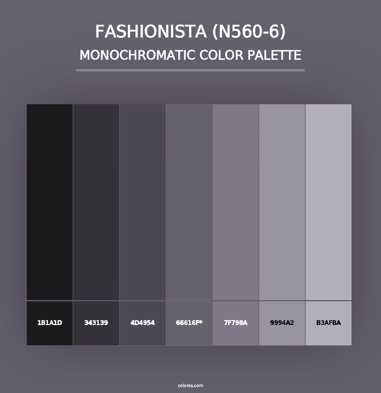 Fashionista (N560-6) - Monochromatic Color Palette