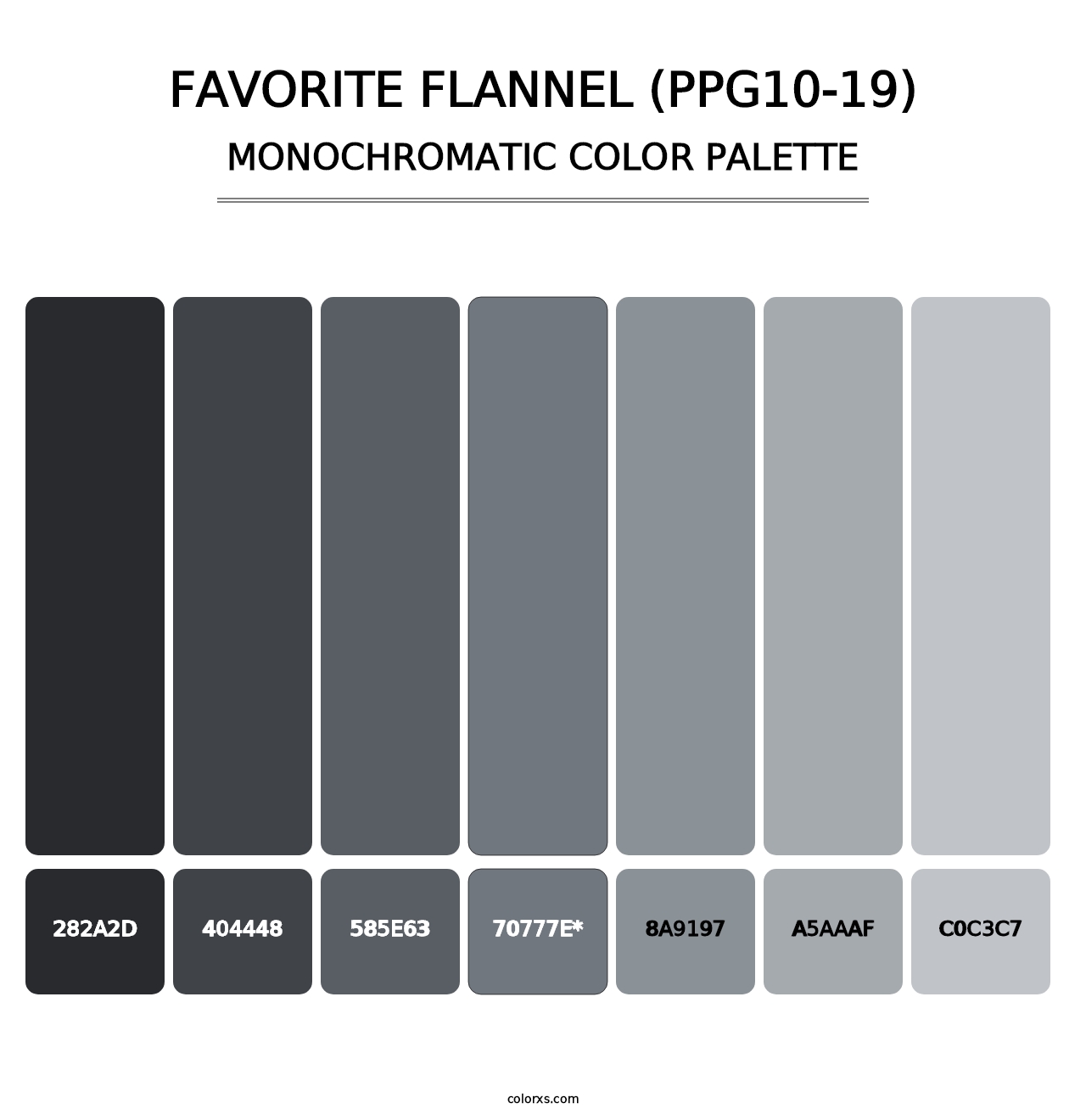 Favorite Flannel (PPG10-19) - Monochromatic Color Palette