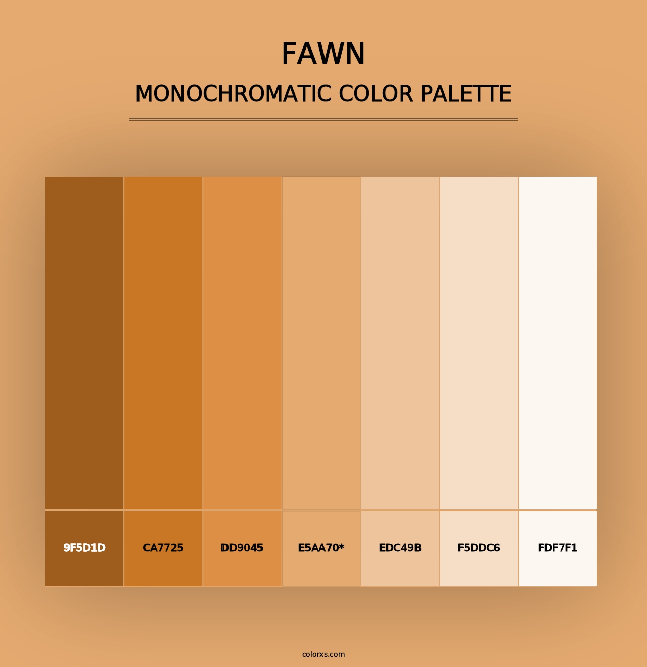 Fawn - Monochromatic Color Palette