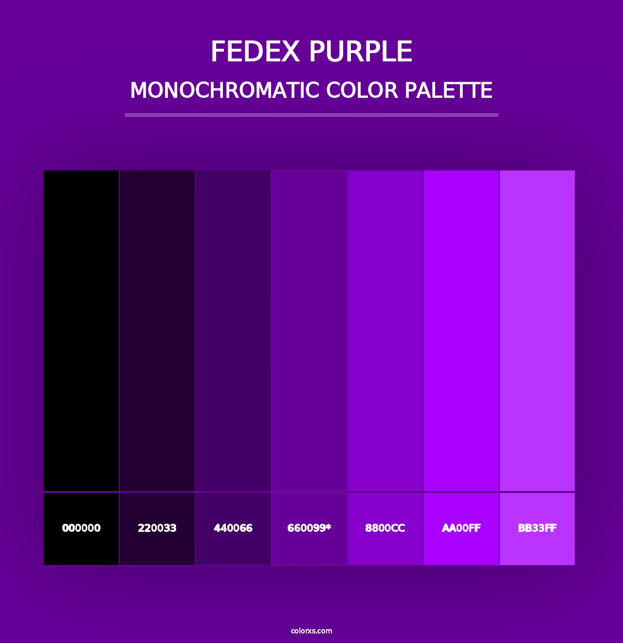 FedEx Purple - Monochromatic Color Palette