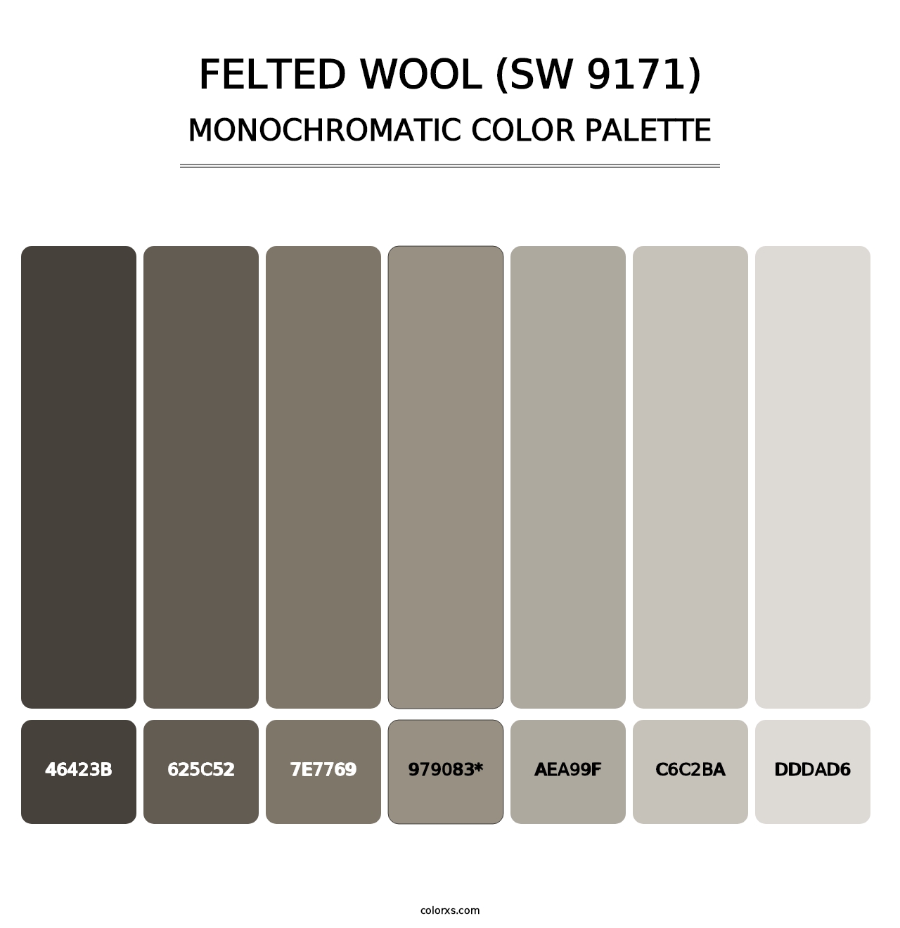 Felted Wool (SW 9171) - Monochromatic Color Palette