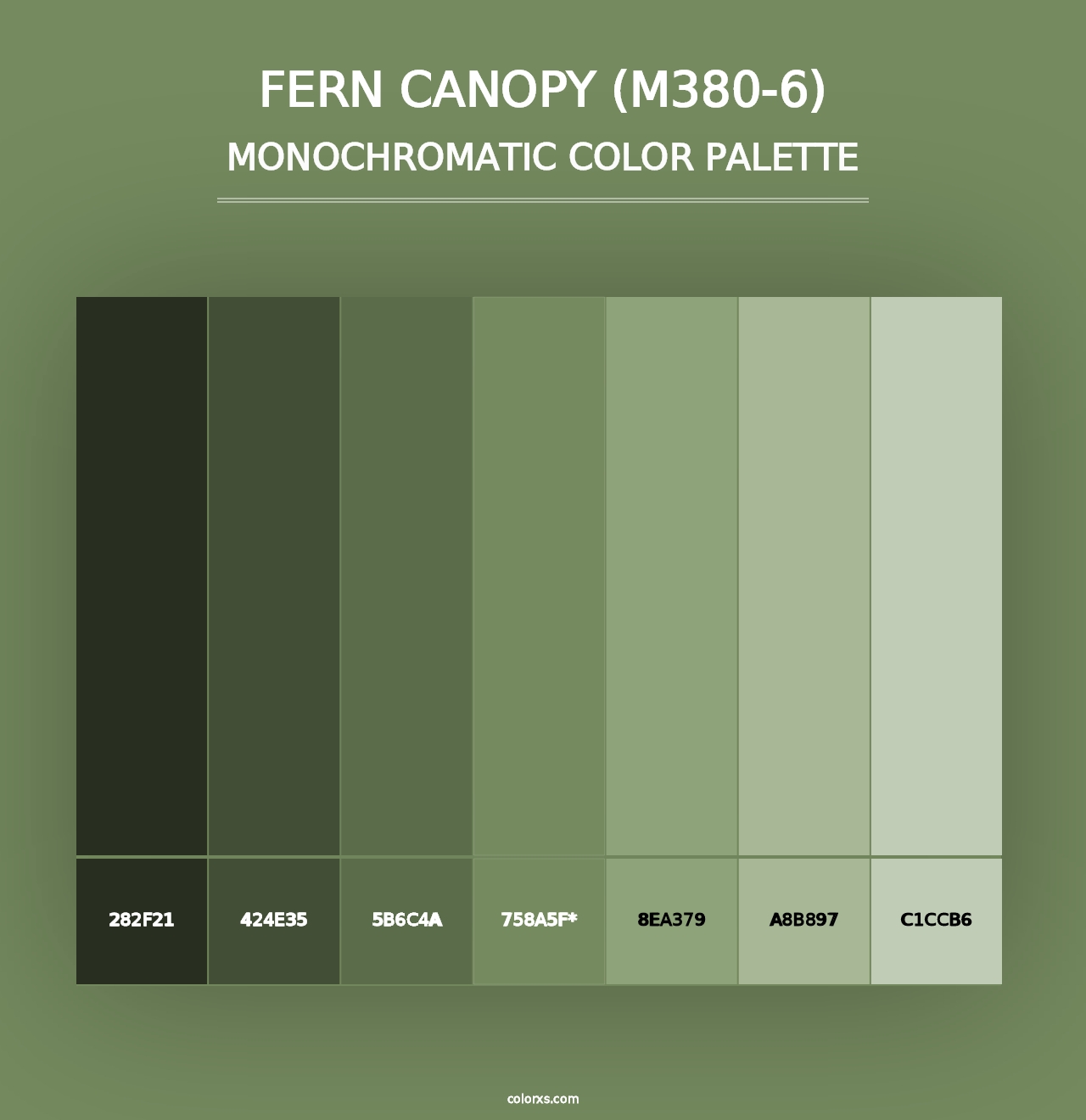 Fern Canopy (M380-6) - Monochromatic Color Palette