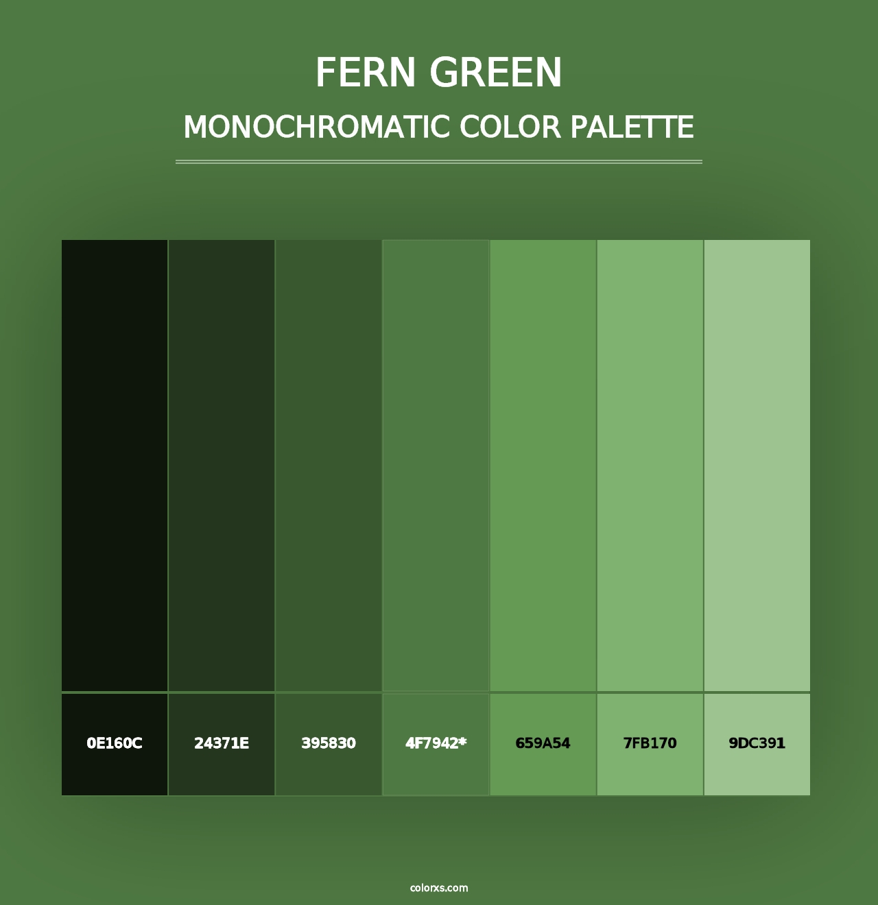 Fern green - Monochromatic Color Palette