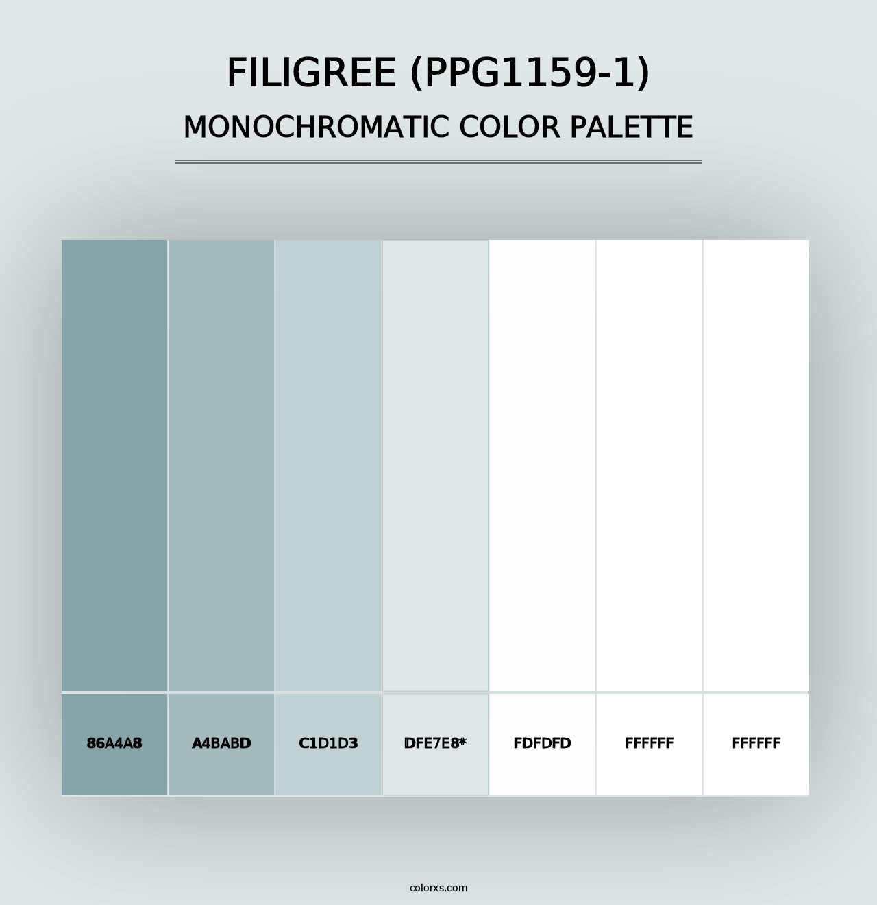 Filigree (PPG1159-1) - Monochromatic Color Palette