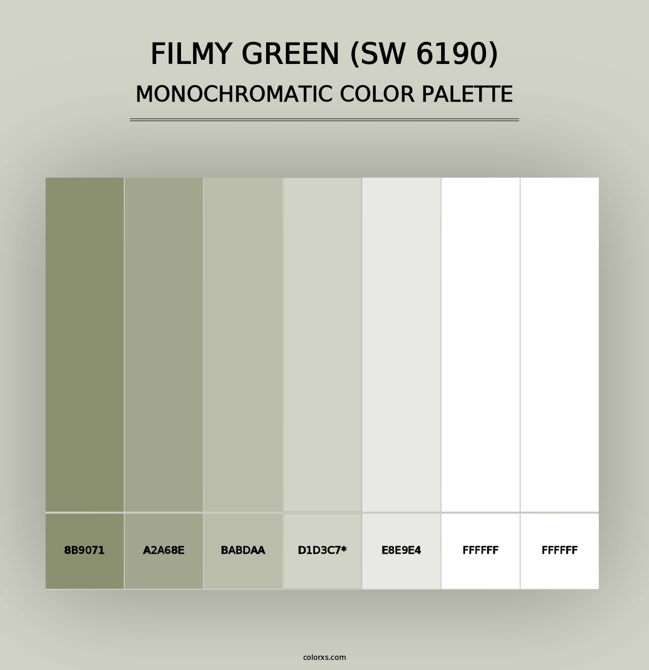 Filmy Green (SW 6190) - Monochromatic Color Palette