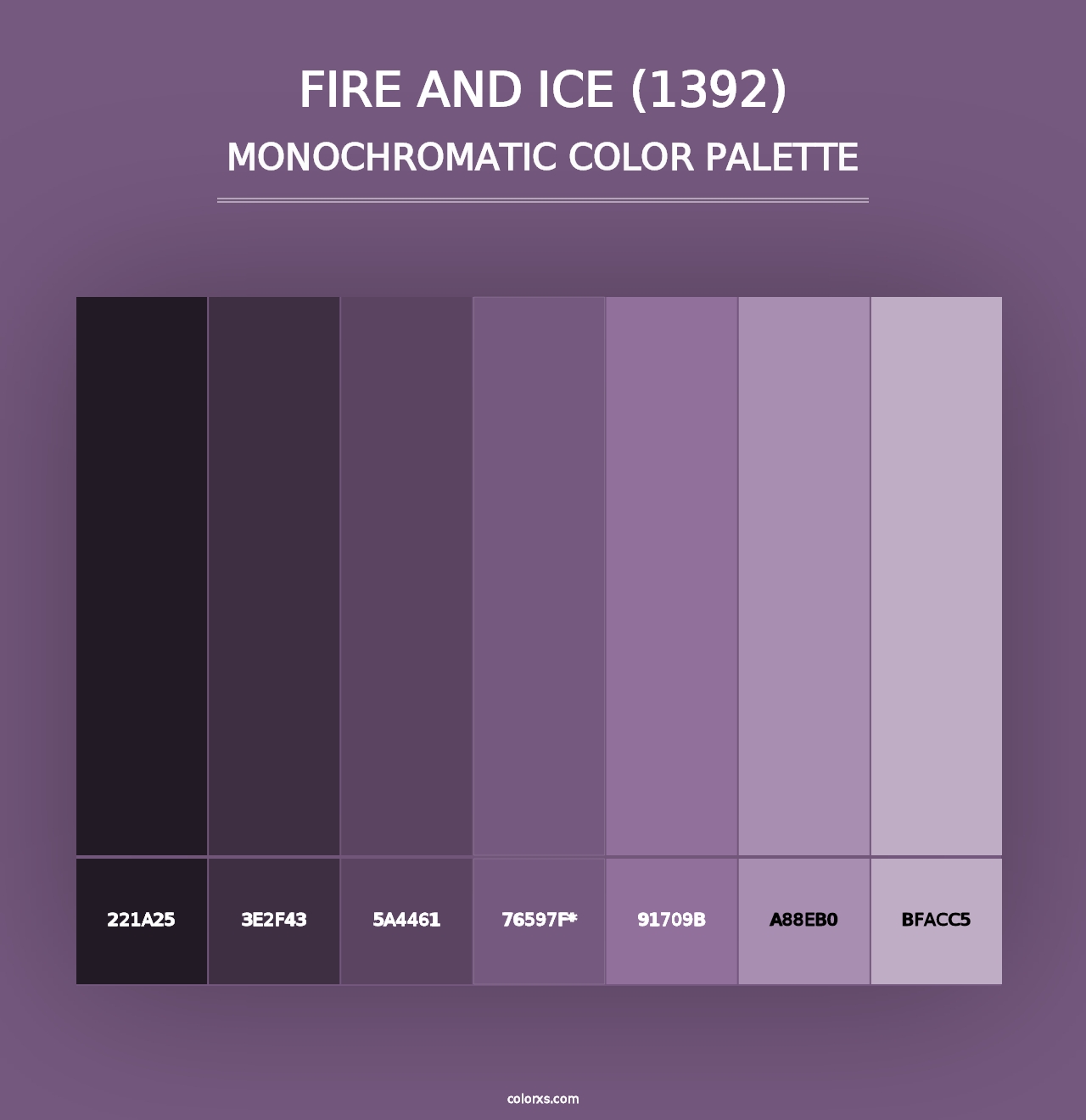 Fire and Ice (1392) - Monochromatic Color Palette