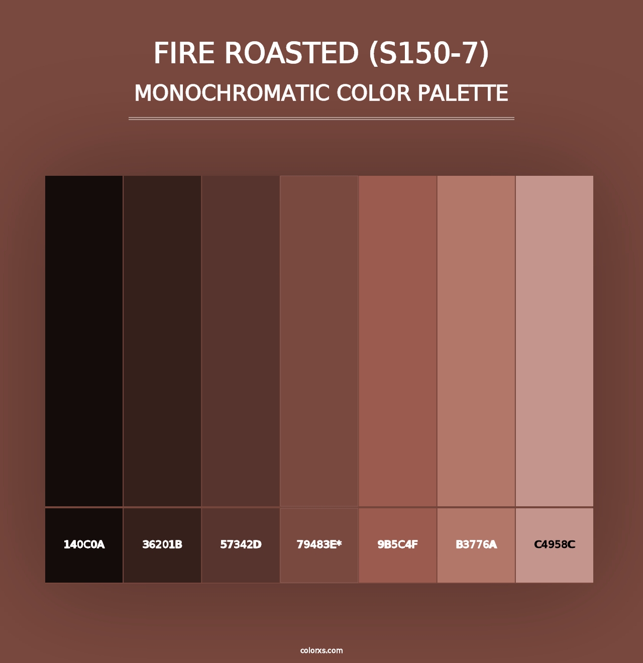 Fire Roasted (S150-7) - Monochromatic Color Palette