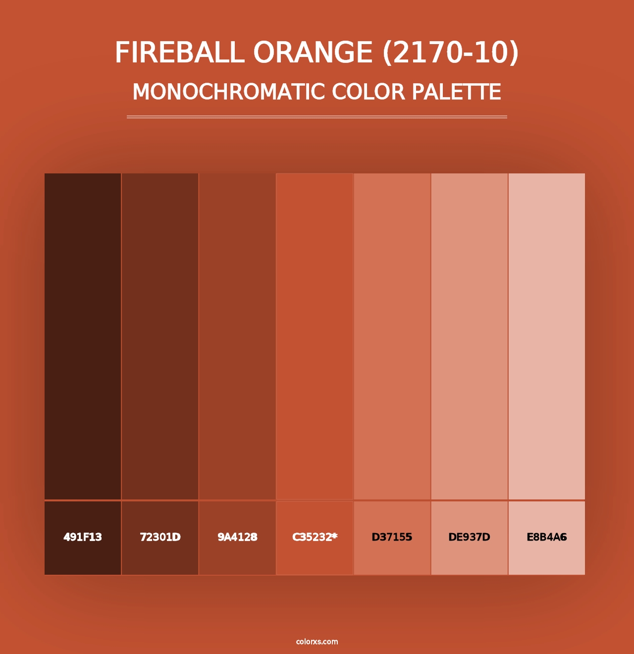 Fireball Orange (2170-10) - Monochromatic Color Palette