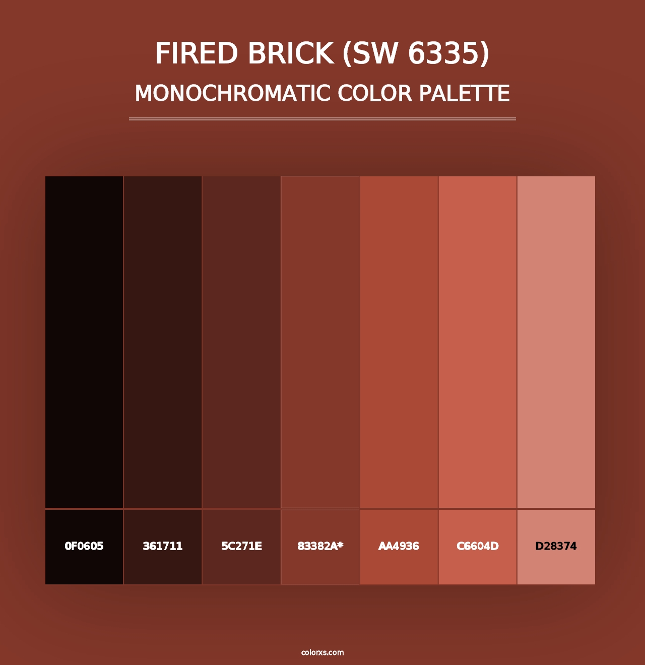 Fired Brick (SW 6335) - Monochromatic Color Palette