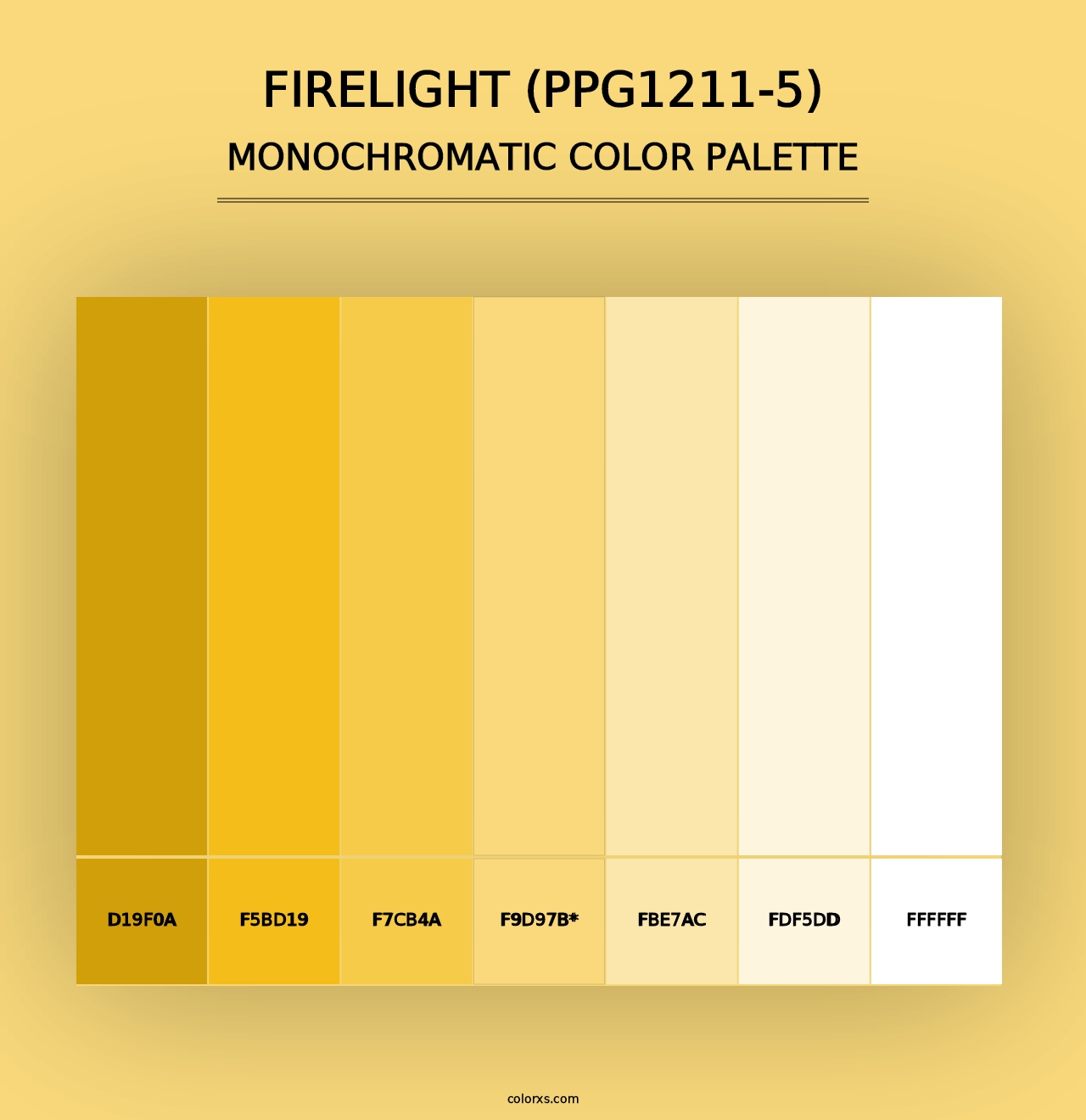 Firelight (PPG1211-5) - Monochromatic Color Palette