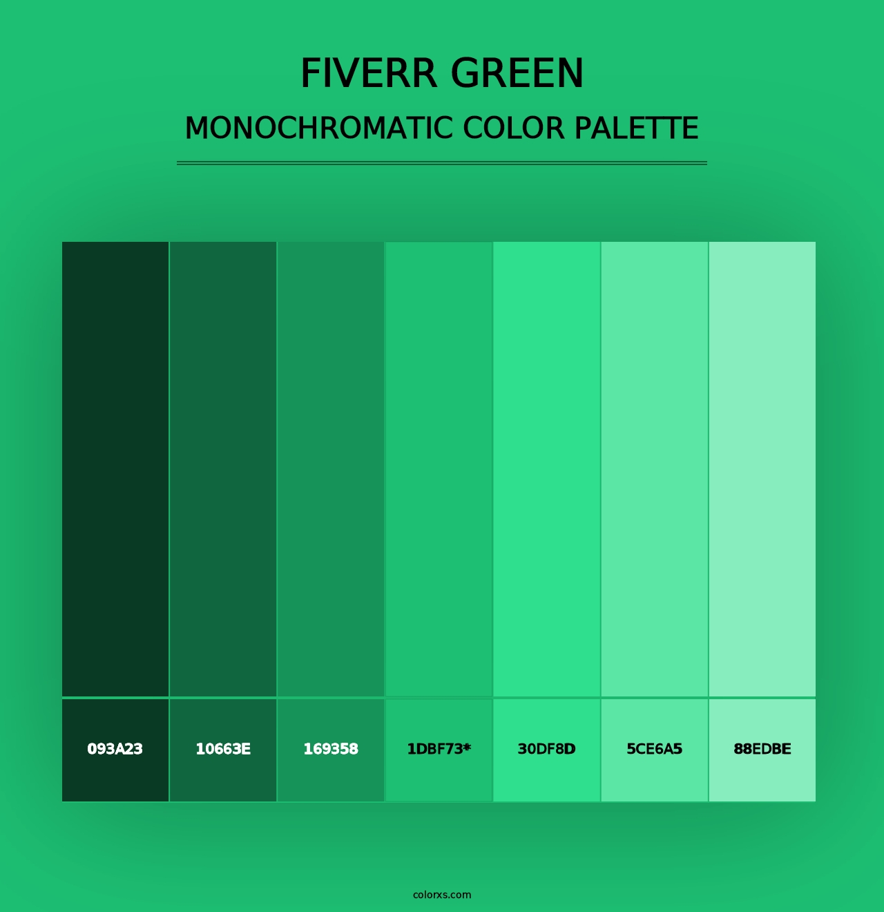 Fiverr Green - Monochromatic Color Palette