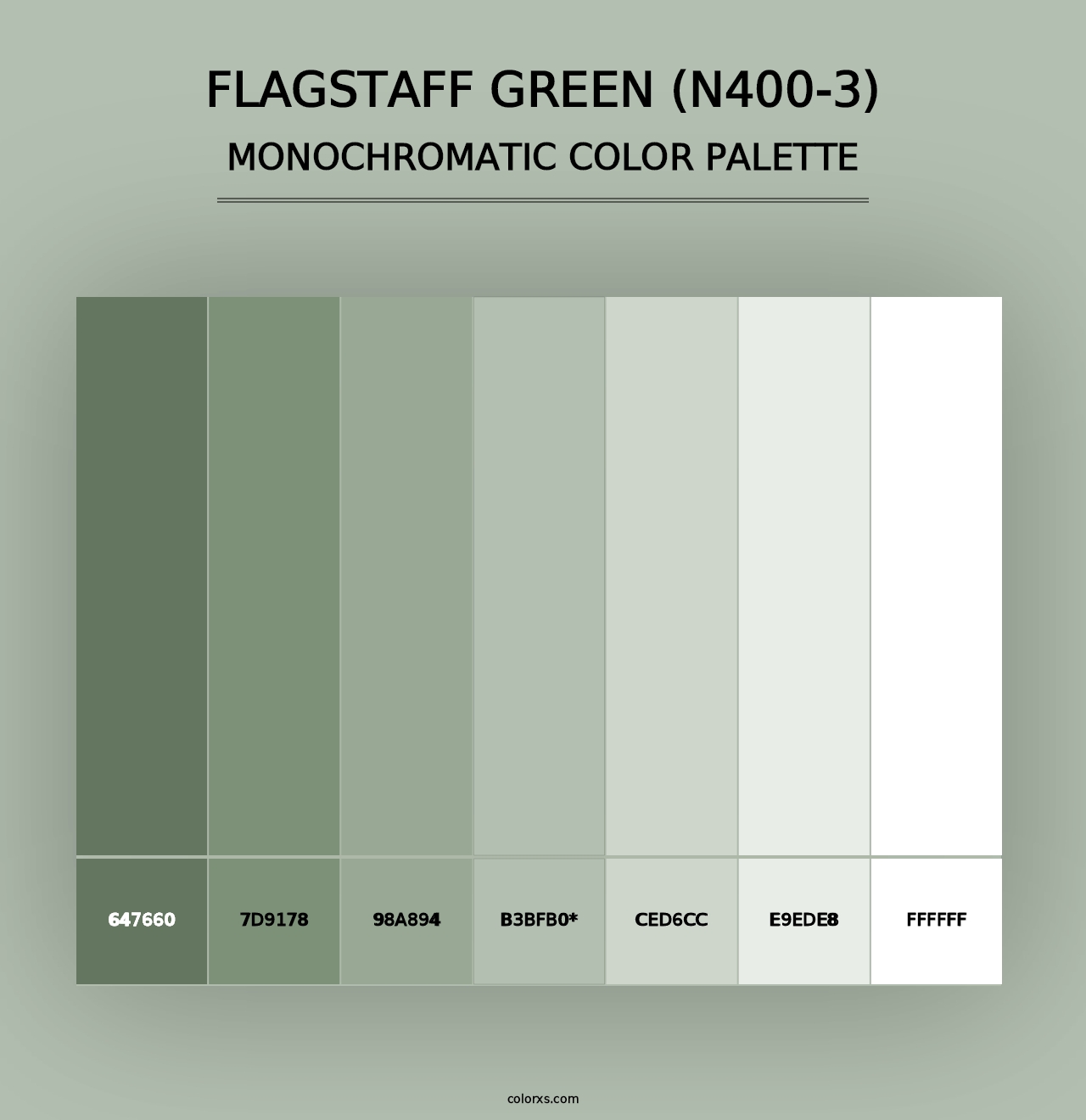 Flagstaff Green (N400-3) - Monochromatic Color Palette