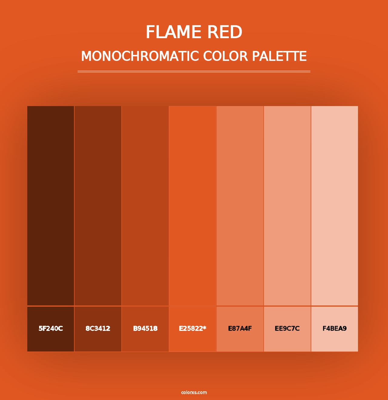 Flame Red - Monochromatic Color Palette