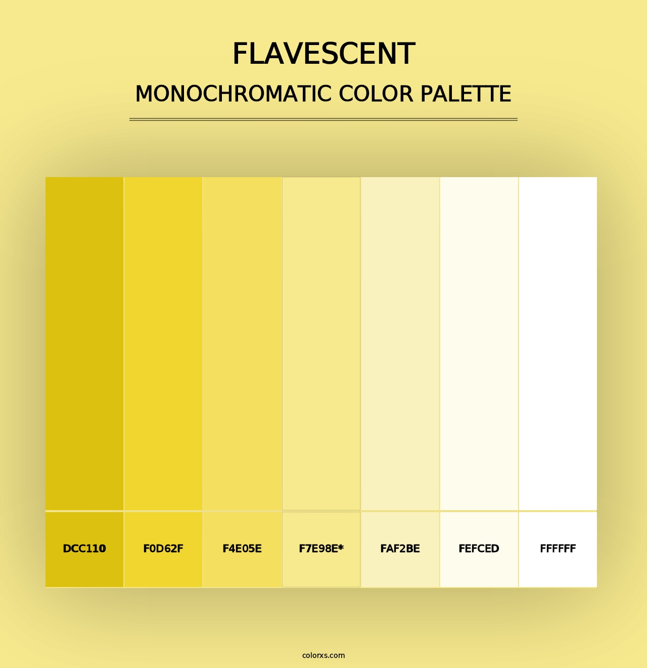 Flavescent - Monochromatic Color Palette