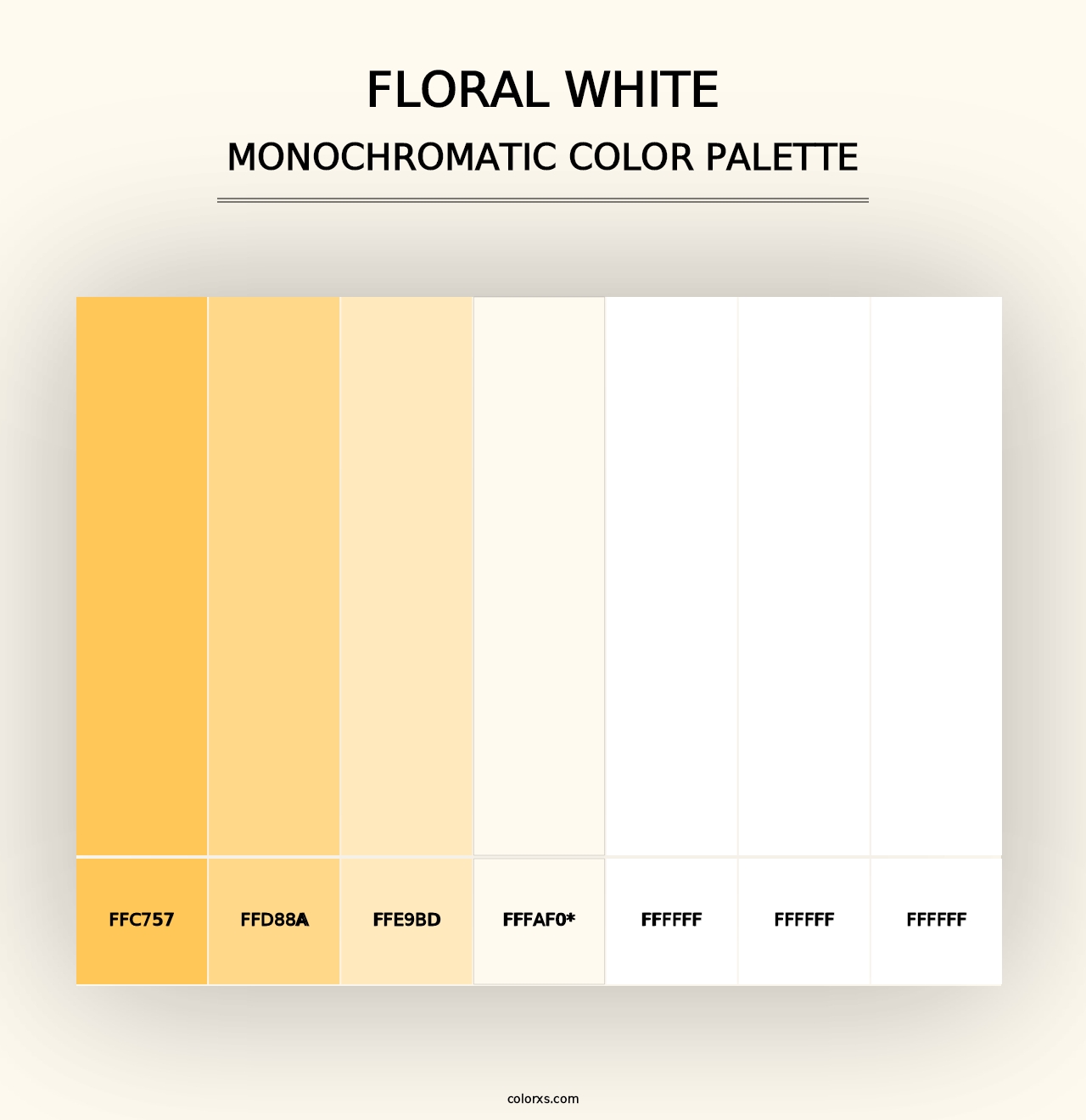 Floral White - Monochromatic Color Palette