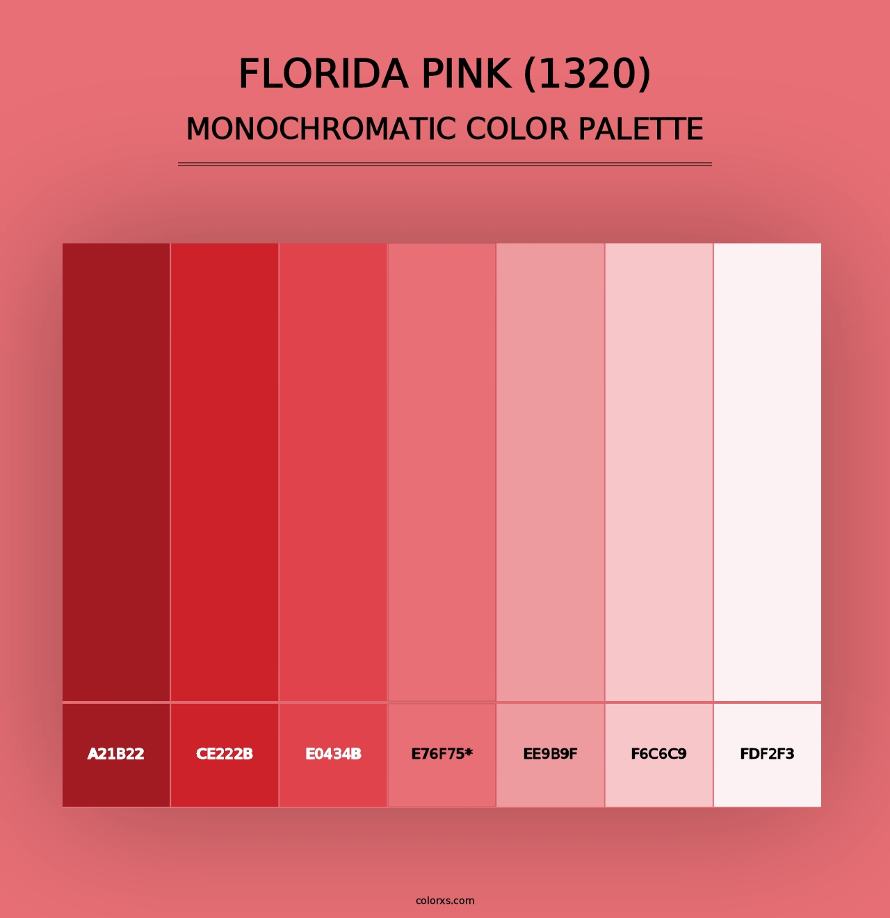 Florida Pink (1320) - Monochromatic Color Palette