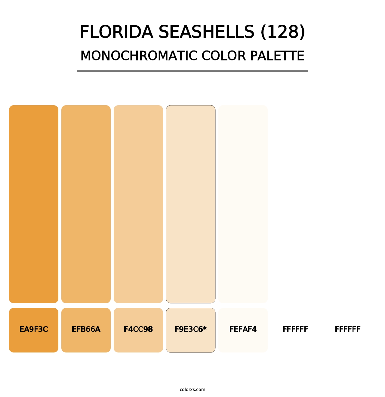 Florida Seashells (128) - Monochromatic Color Palette