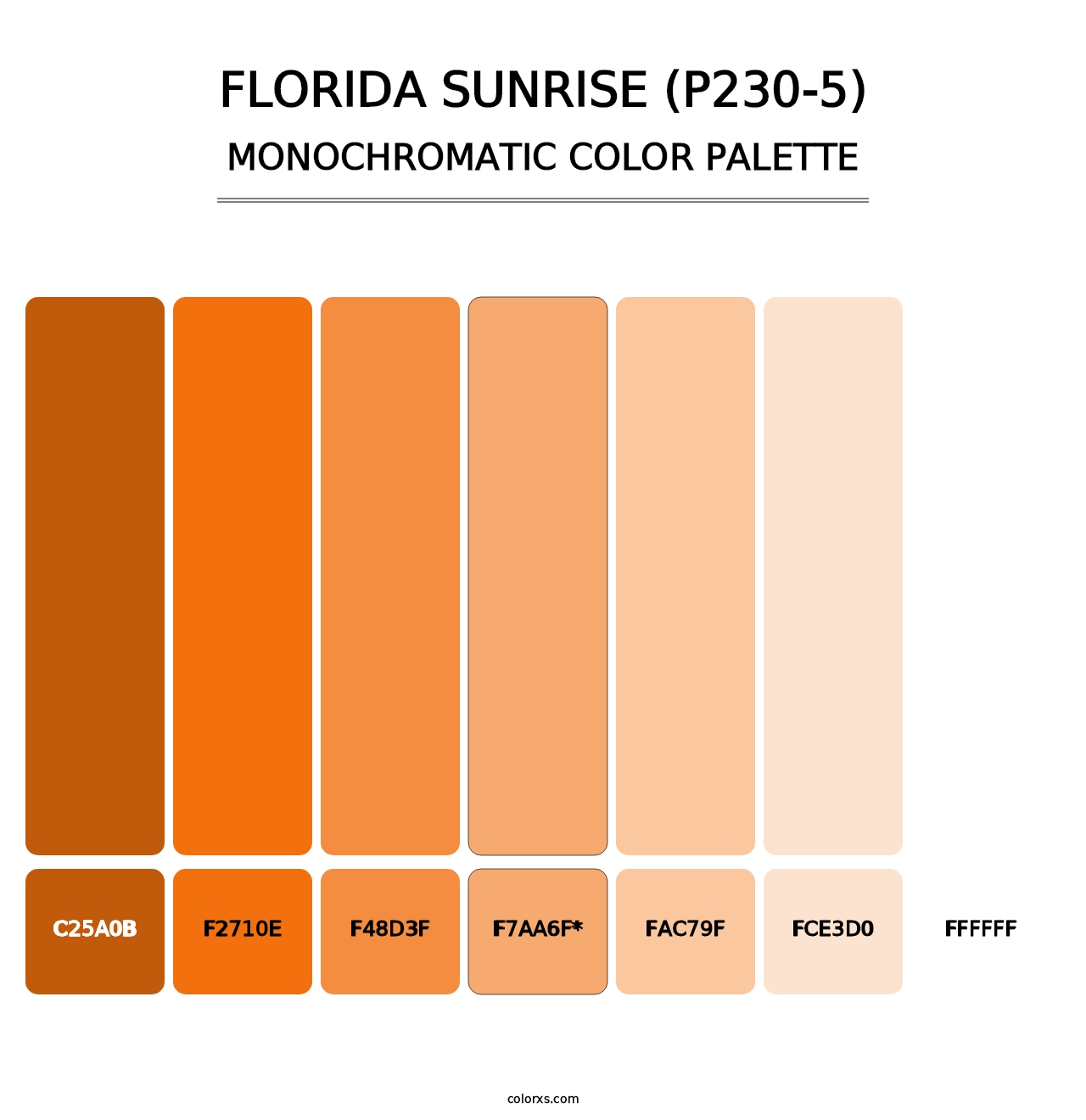 Florida Sunrise (P230-5) - Monochromatic Color Palette