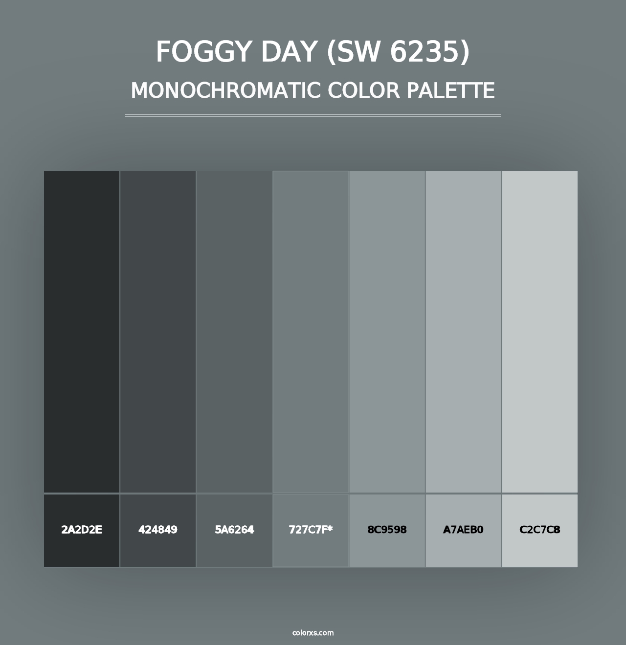 Foggy Day (SW 6235) - Monochromatic Color Palette