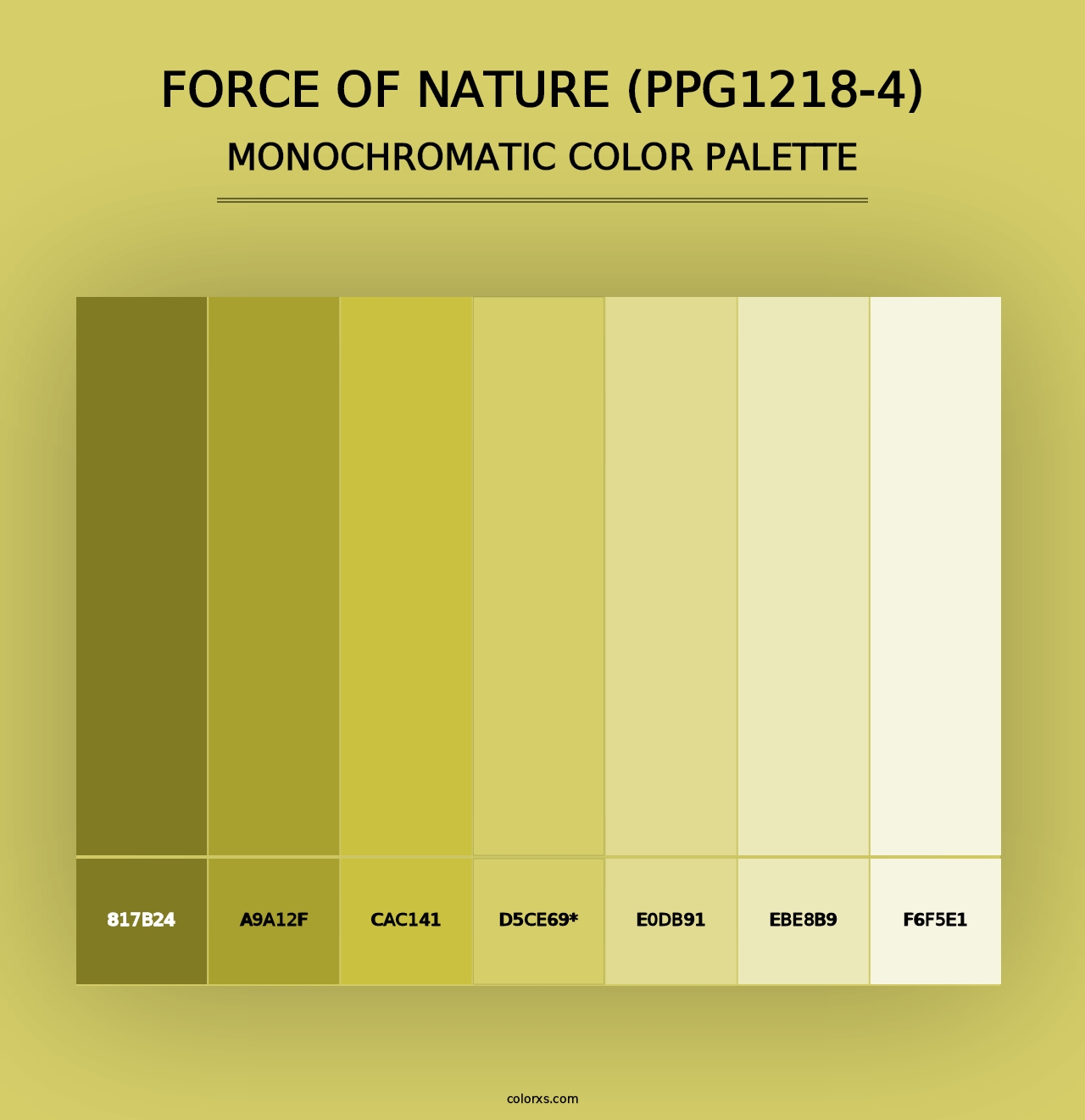 Force Of Nature (PPG1218-4) - Monochromatic Color Palette