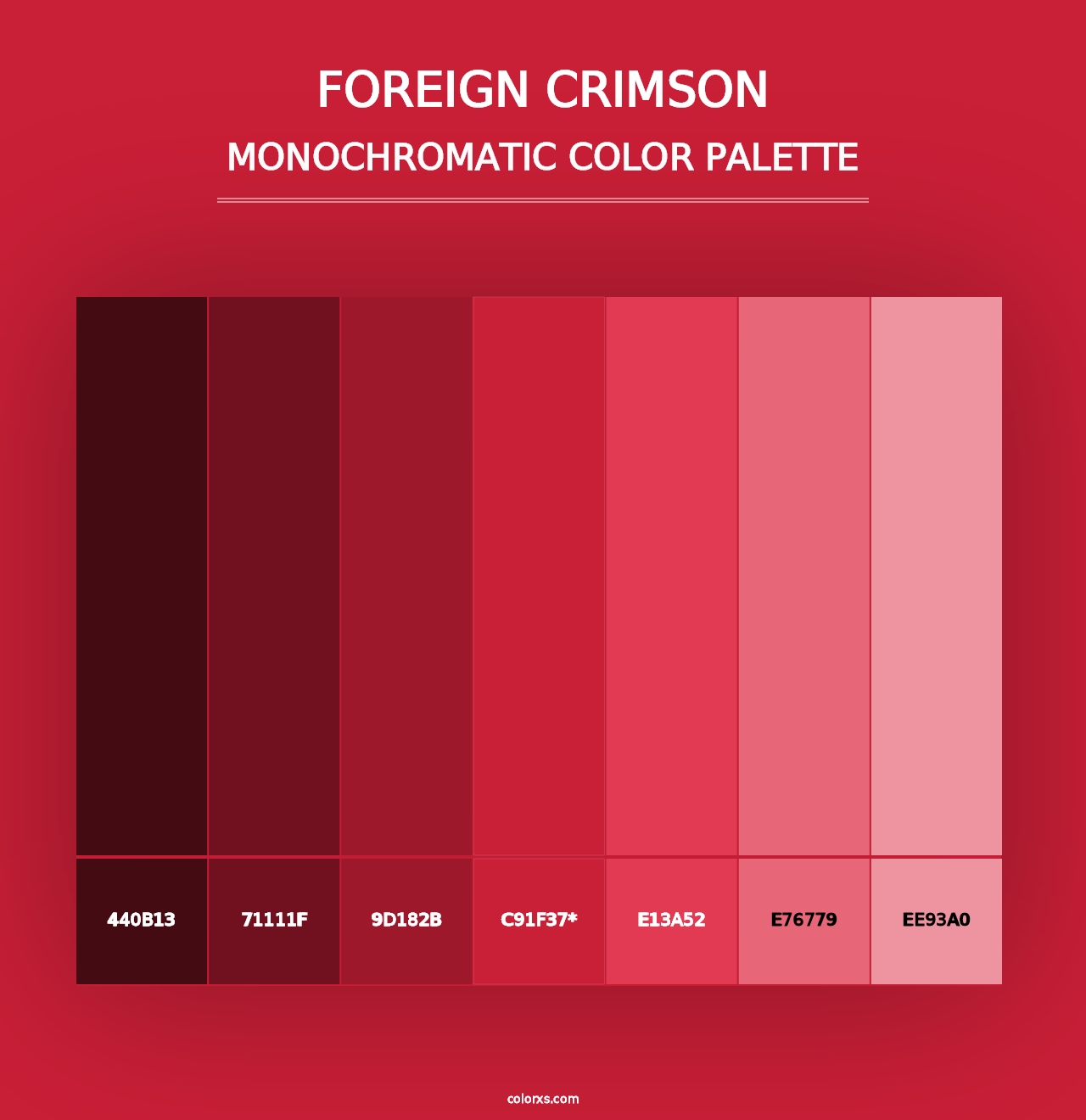 Foreign Crimson - Monochromatic Color Palette