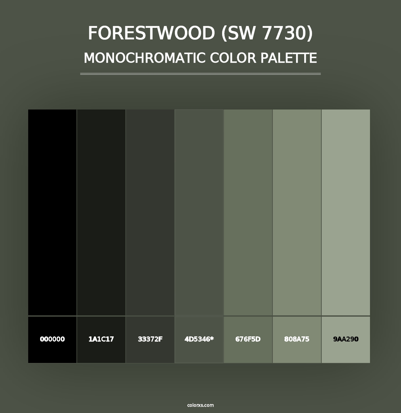 Forestwood (SW 7730) - Monochromatic Color Palette