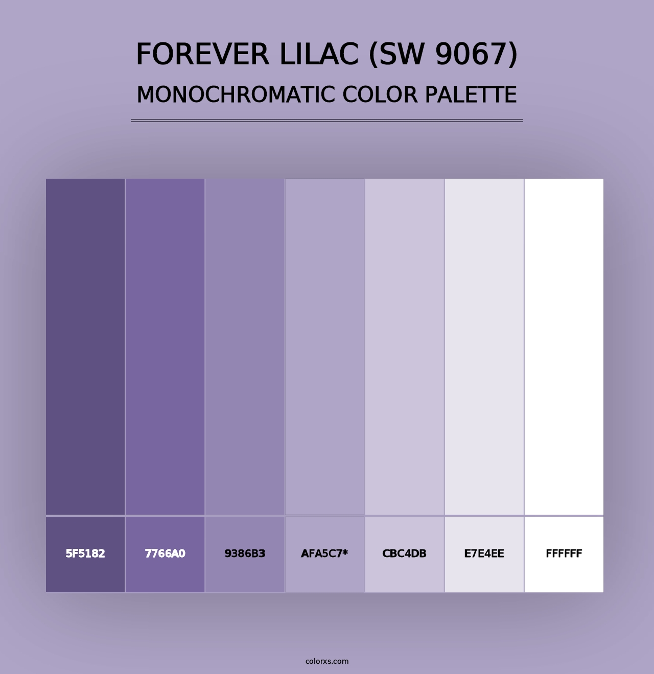 Forever Lilac (SW 9067) - Monochromatic Color Palette