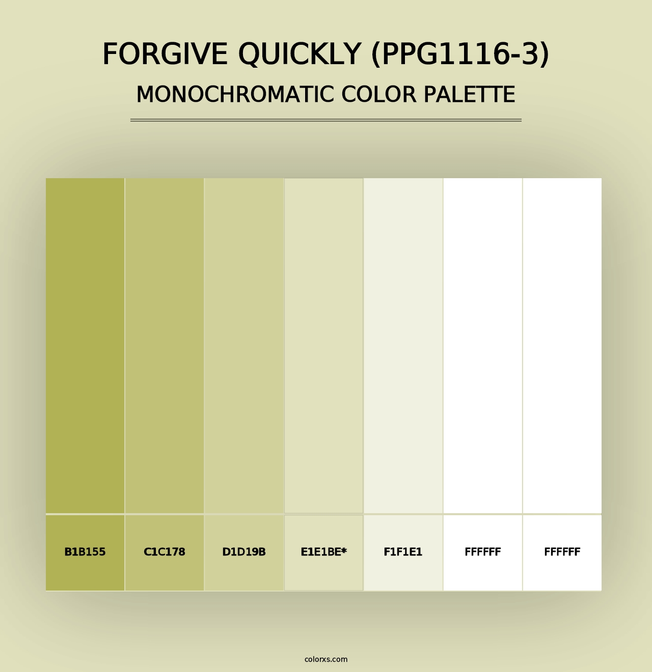 Forgive Quickly (PPG1116-3) - Monochromatic Color Palette