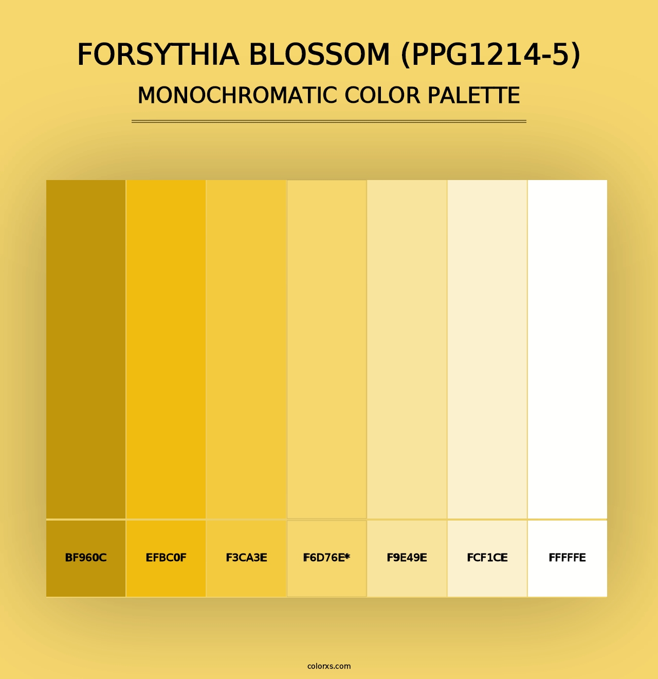 Forsythia Blossom (PPG1214-5) - Monochromatic Color Palette