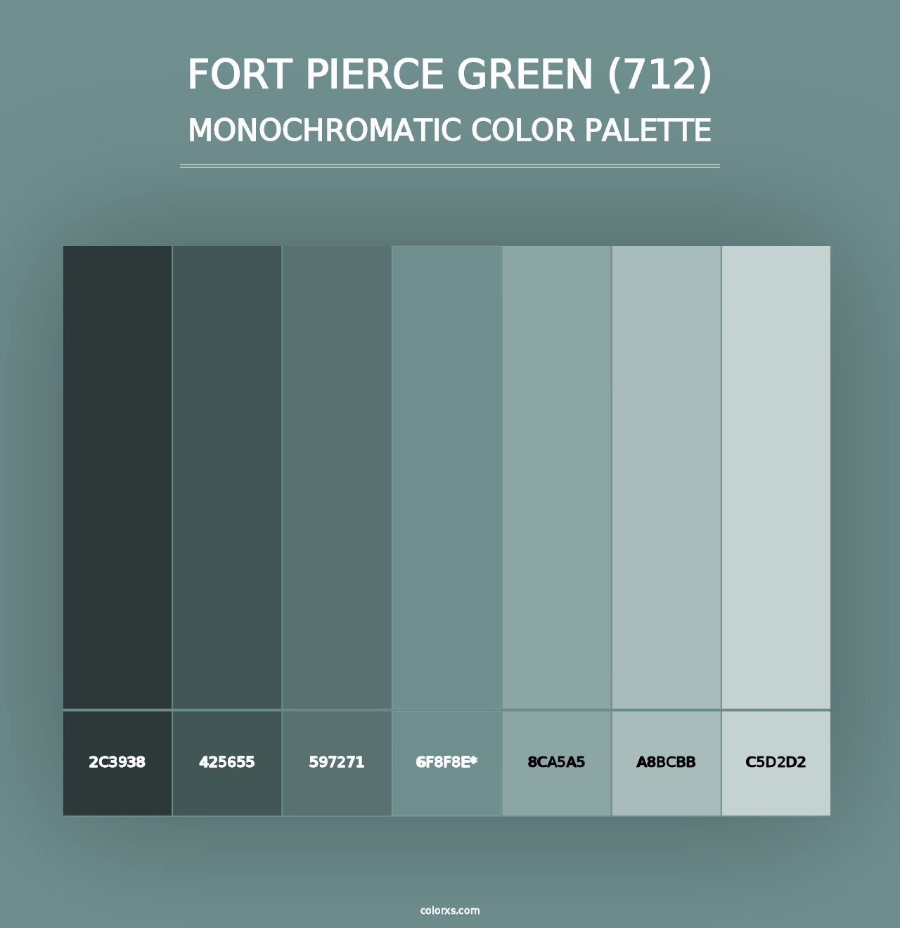 Fort Pierce Green (712) - Monochromatic Color Palette