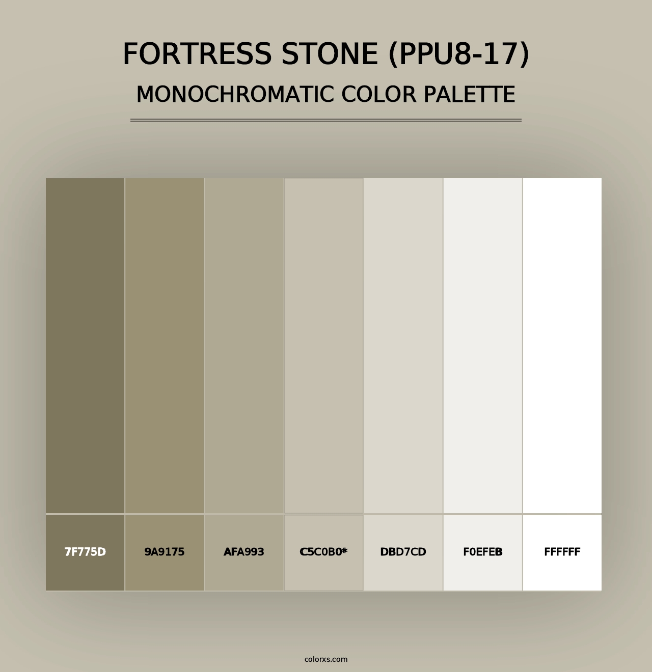 Fortress Stone (PPU8-17) - Monochromatic Color Palette