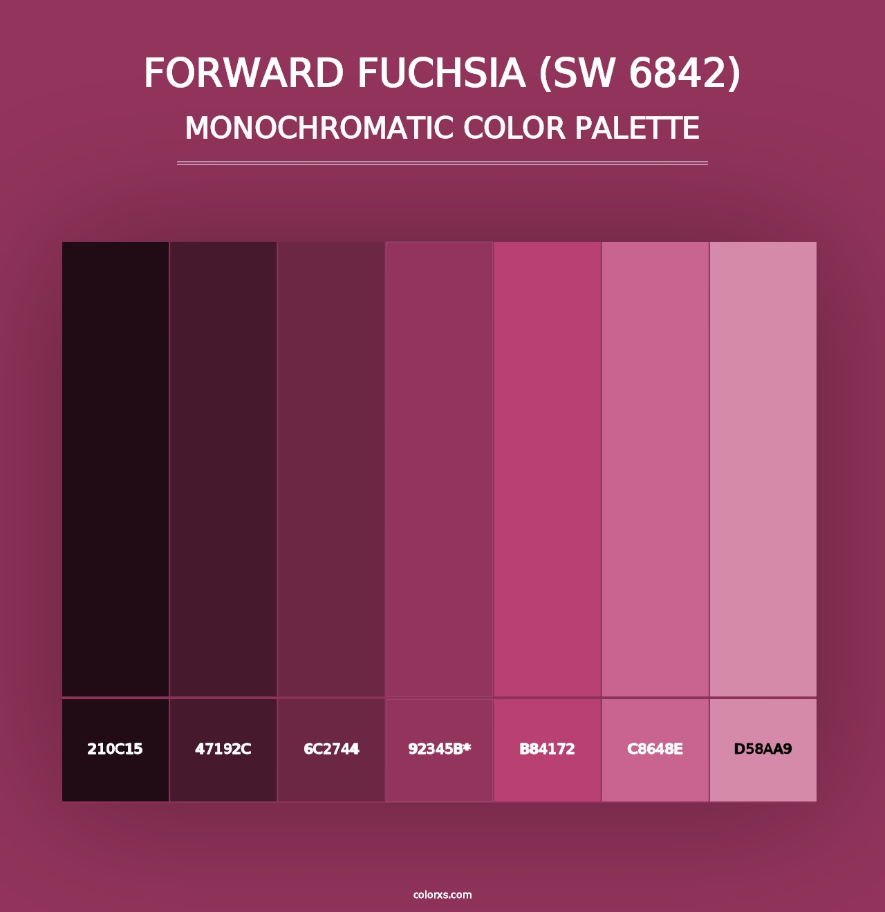 Forward Fuchsia (SW 6842) - Monochromatic Color Palette