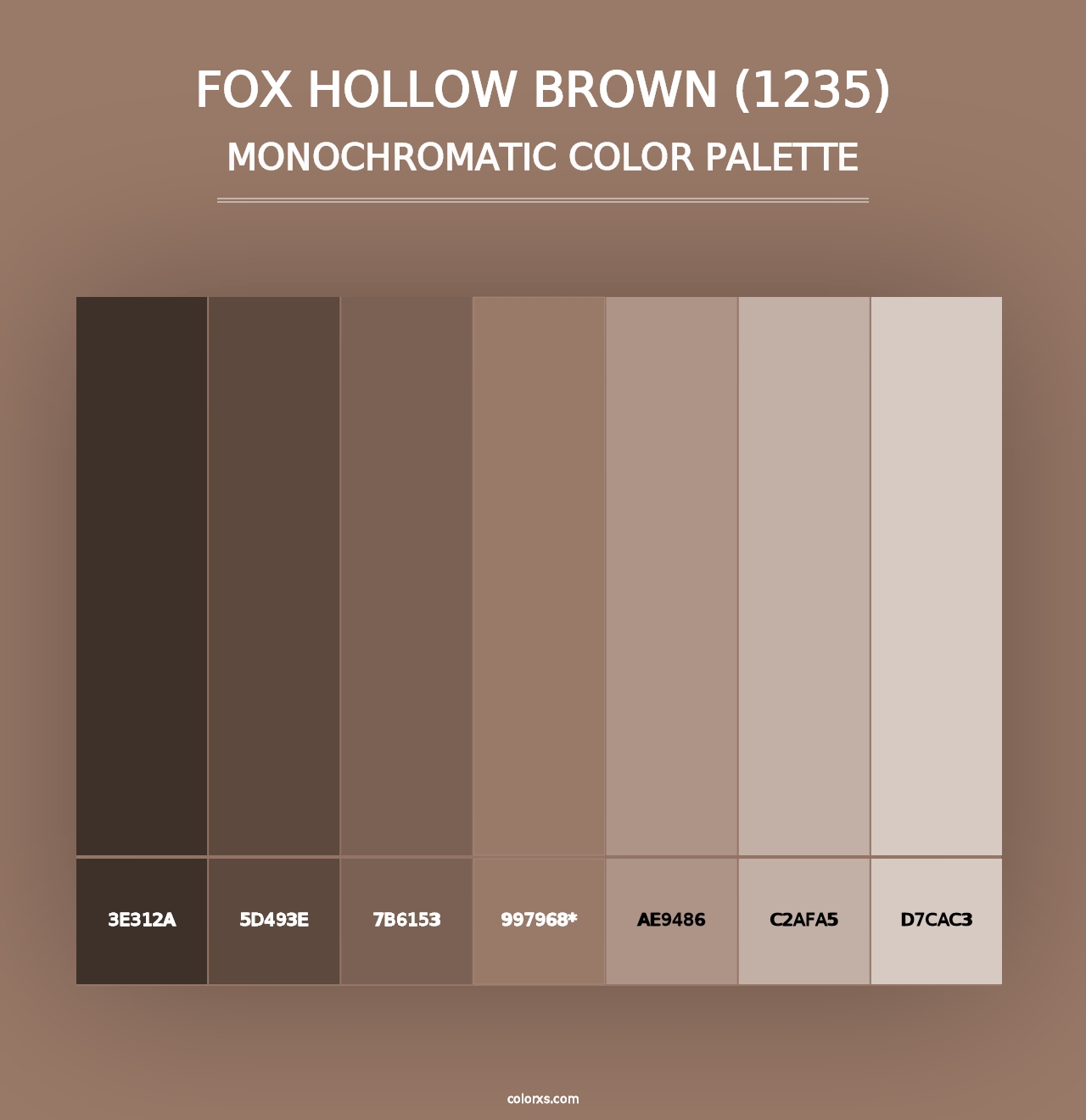 Fox Hollow Brown (1235) - Monochromatic Color Palette