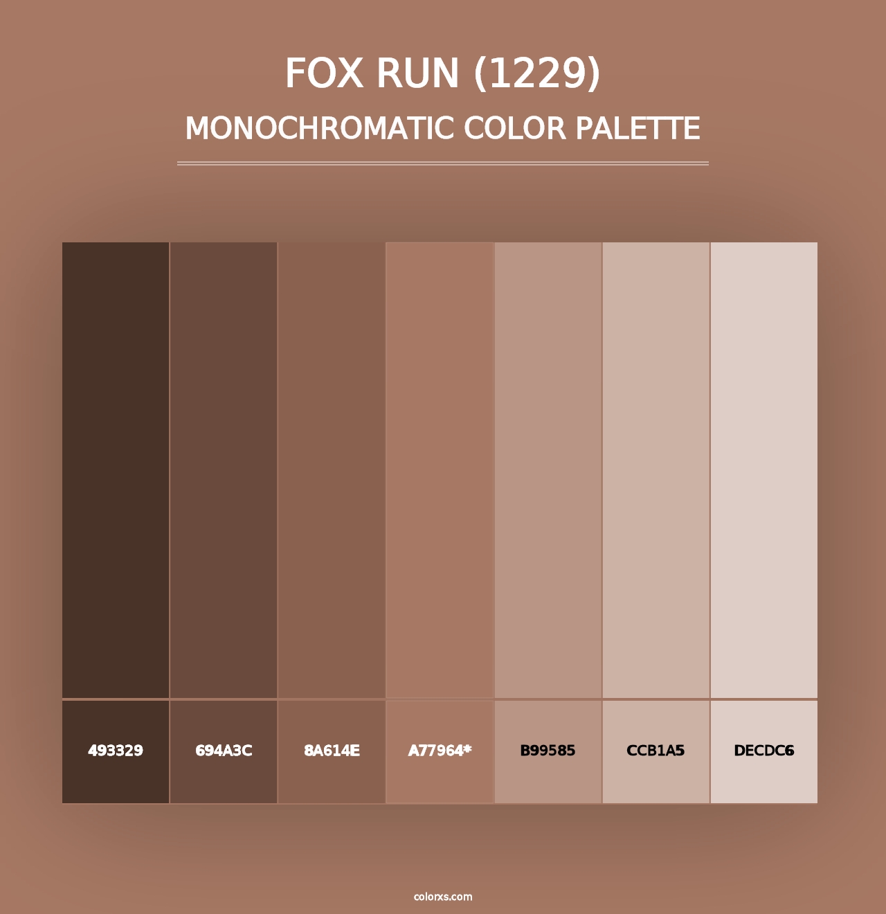 Fox Run (1229) - Monochromatic Color Palette