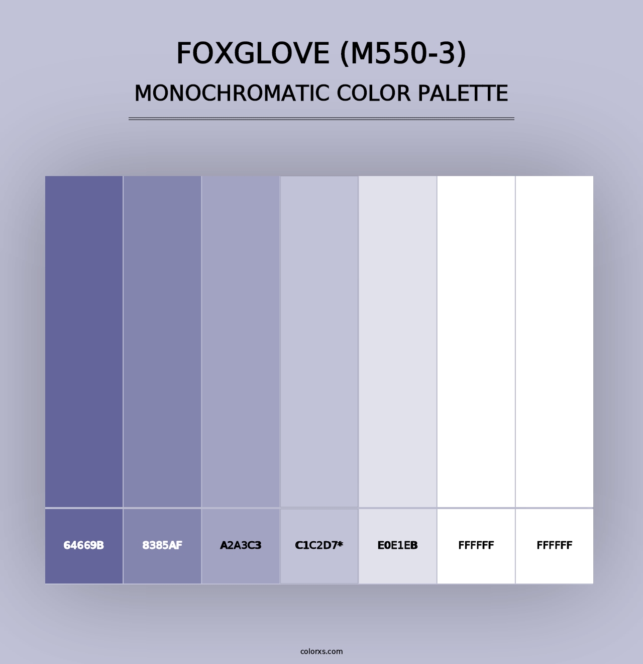 Foxglove (M550-3) - Monochromatic Color Palette