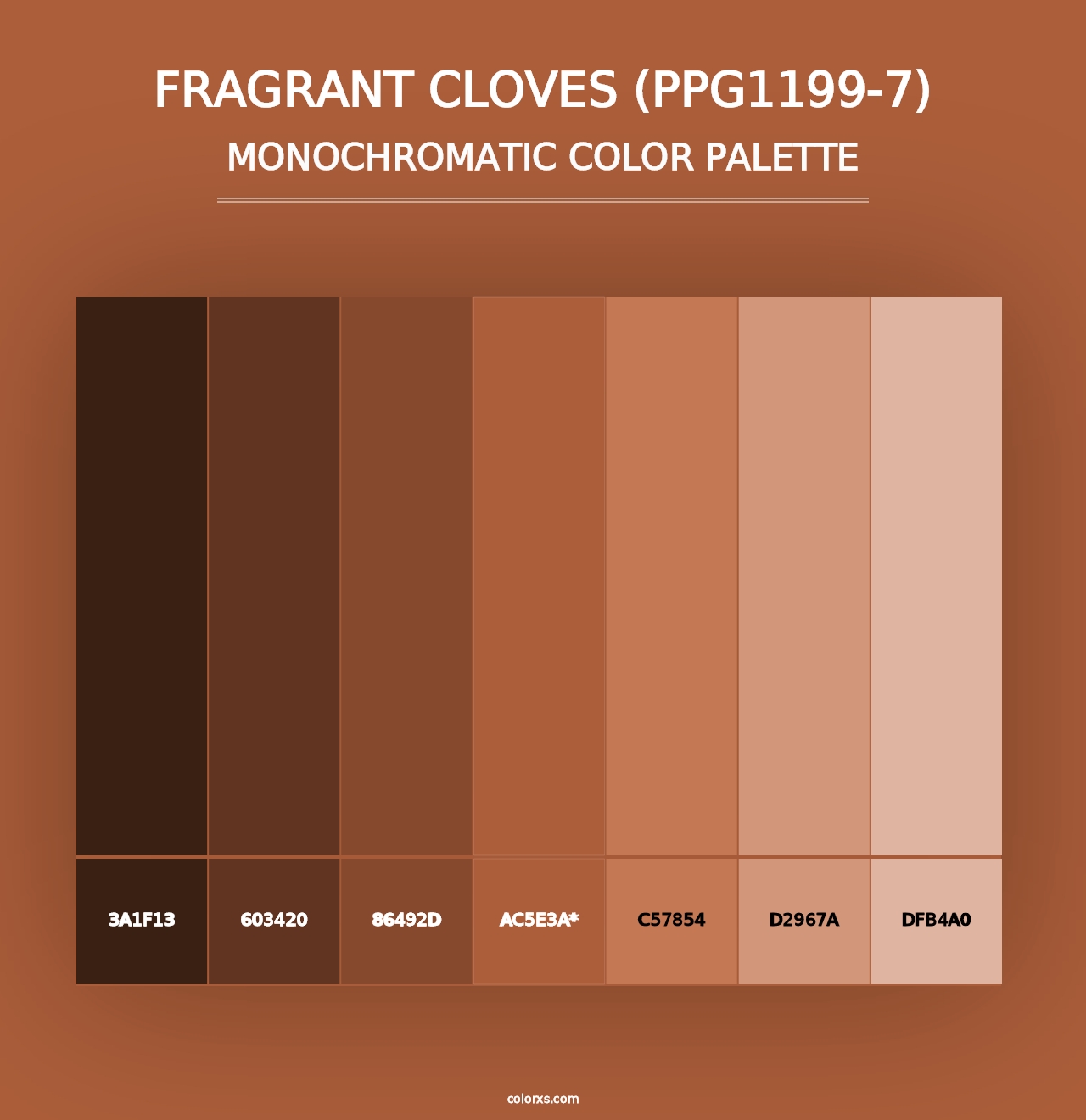 Fragrant Cloves (PPG1199-7) - Monochromatic Color Palette