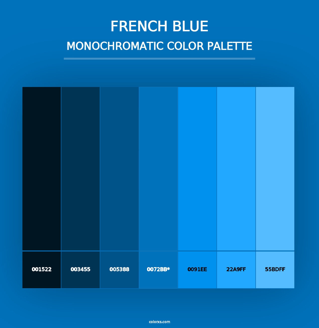 French Blue - Monochromatic Color Palette