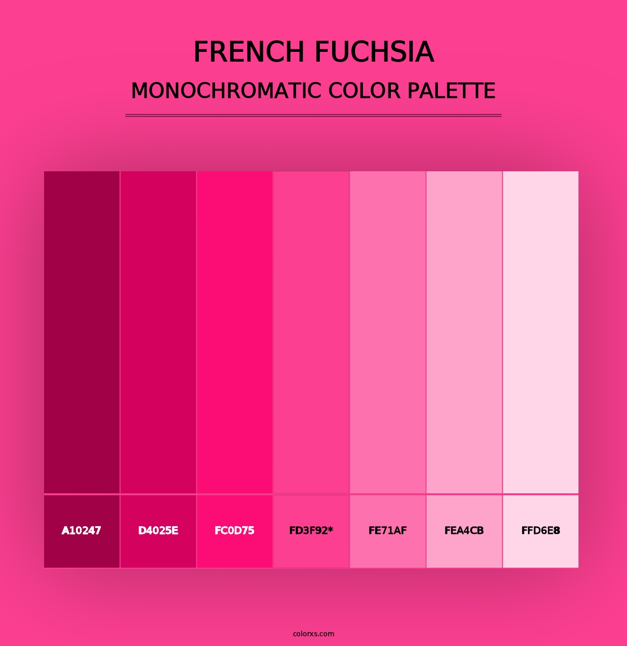 French Fuchsia - Monochromatic Color Palette