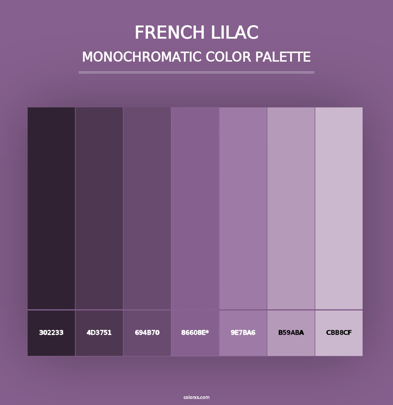 French Lilac - Monochromatic Color Palette