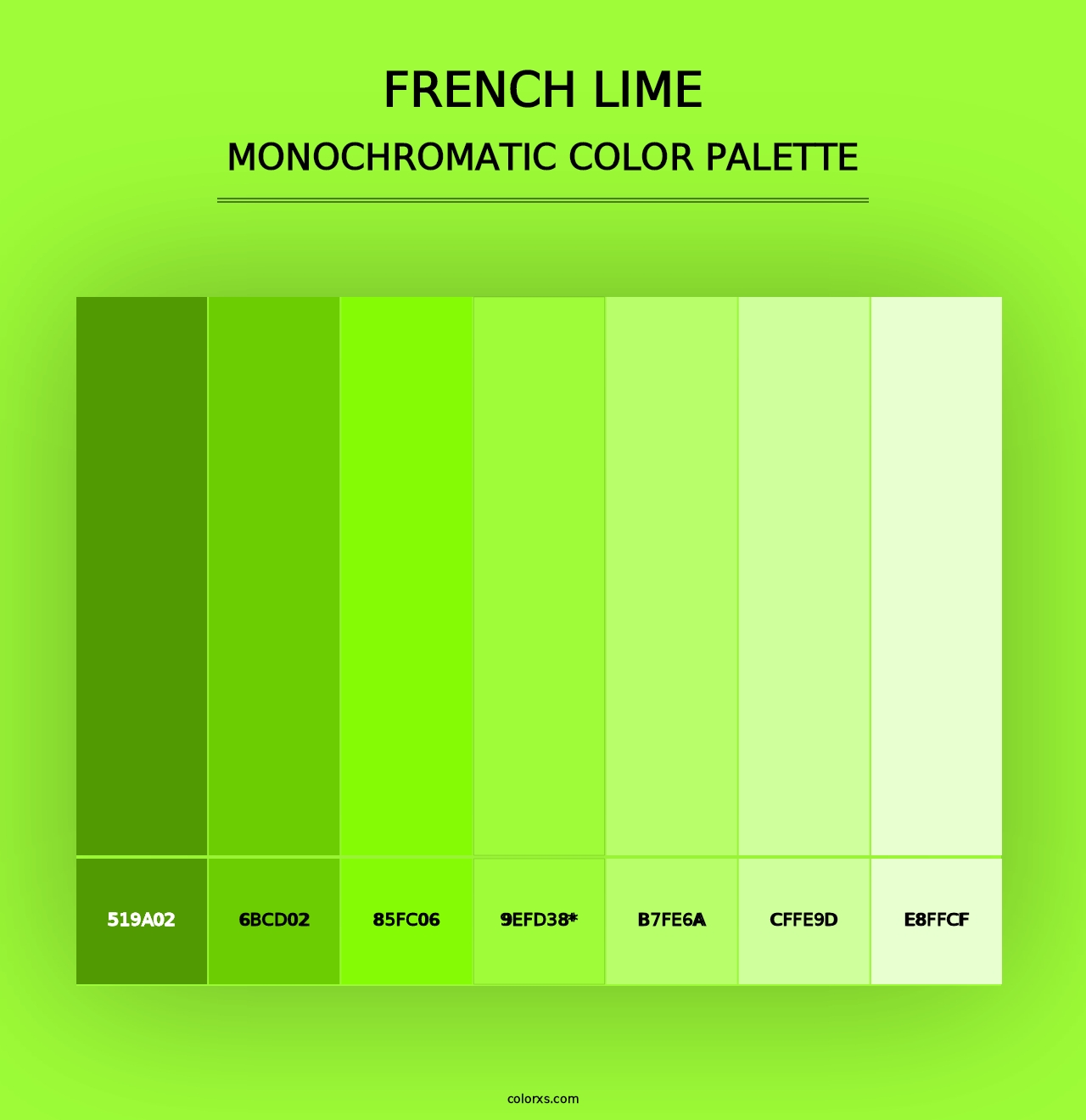 French Lime - Monochromatic Color Palette