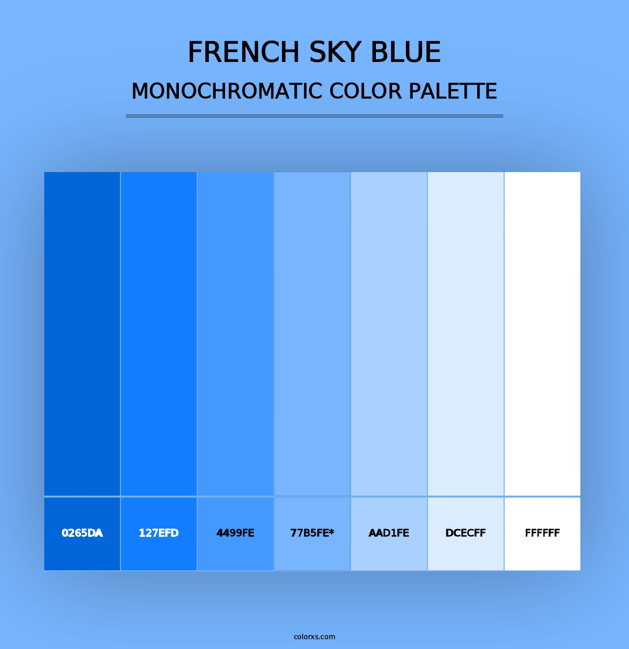 French Sky Blue - Monochromatic Color Palette