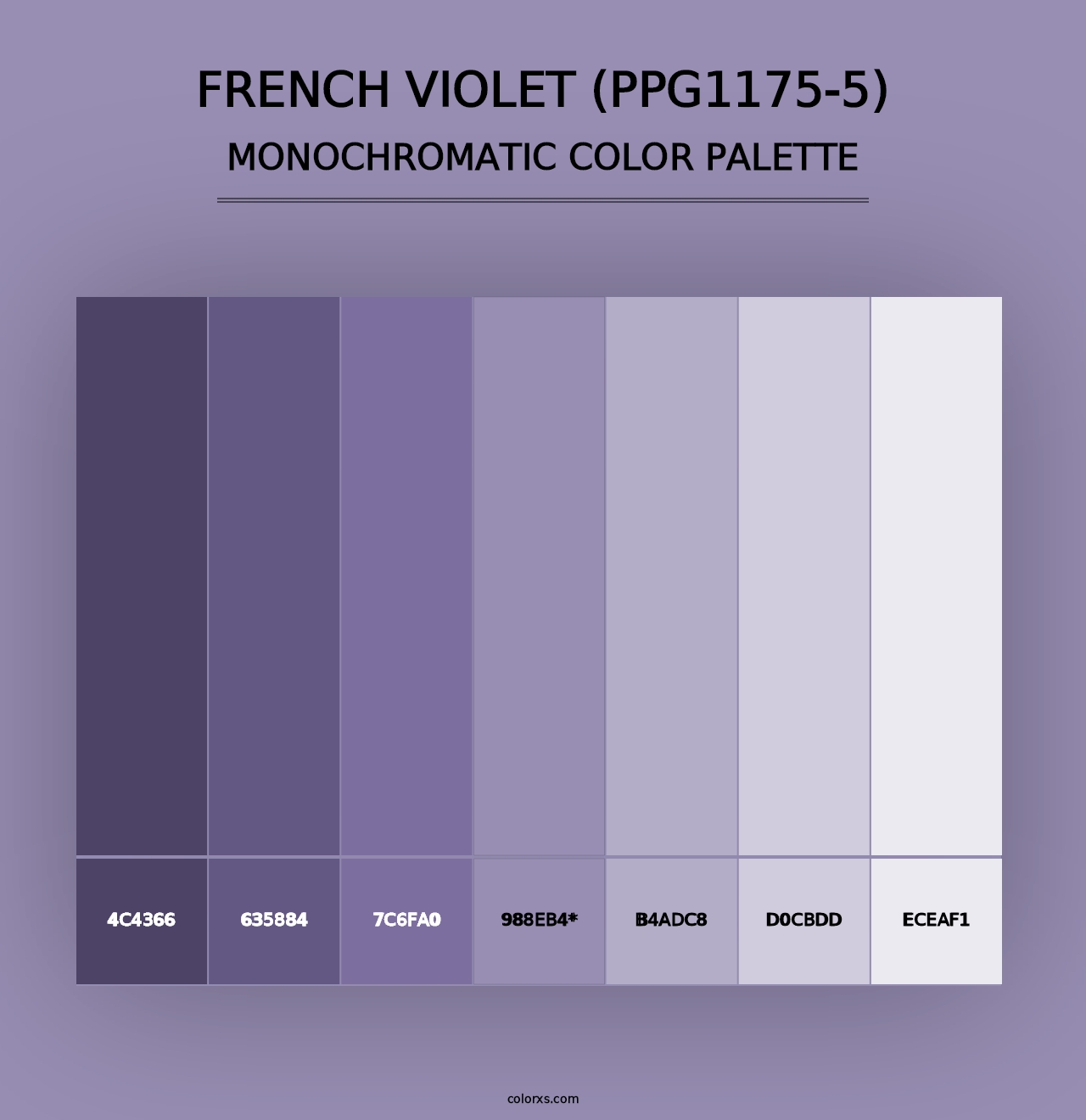 French Violet (PPG1175-5) - Monochromatic Color Palette