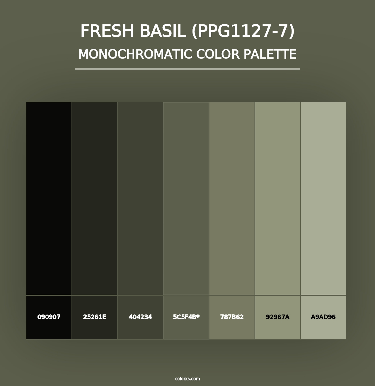 Fresh Basil (PPG1127-7) - Monochromatic Color Palette