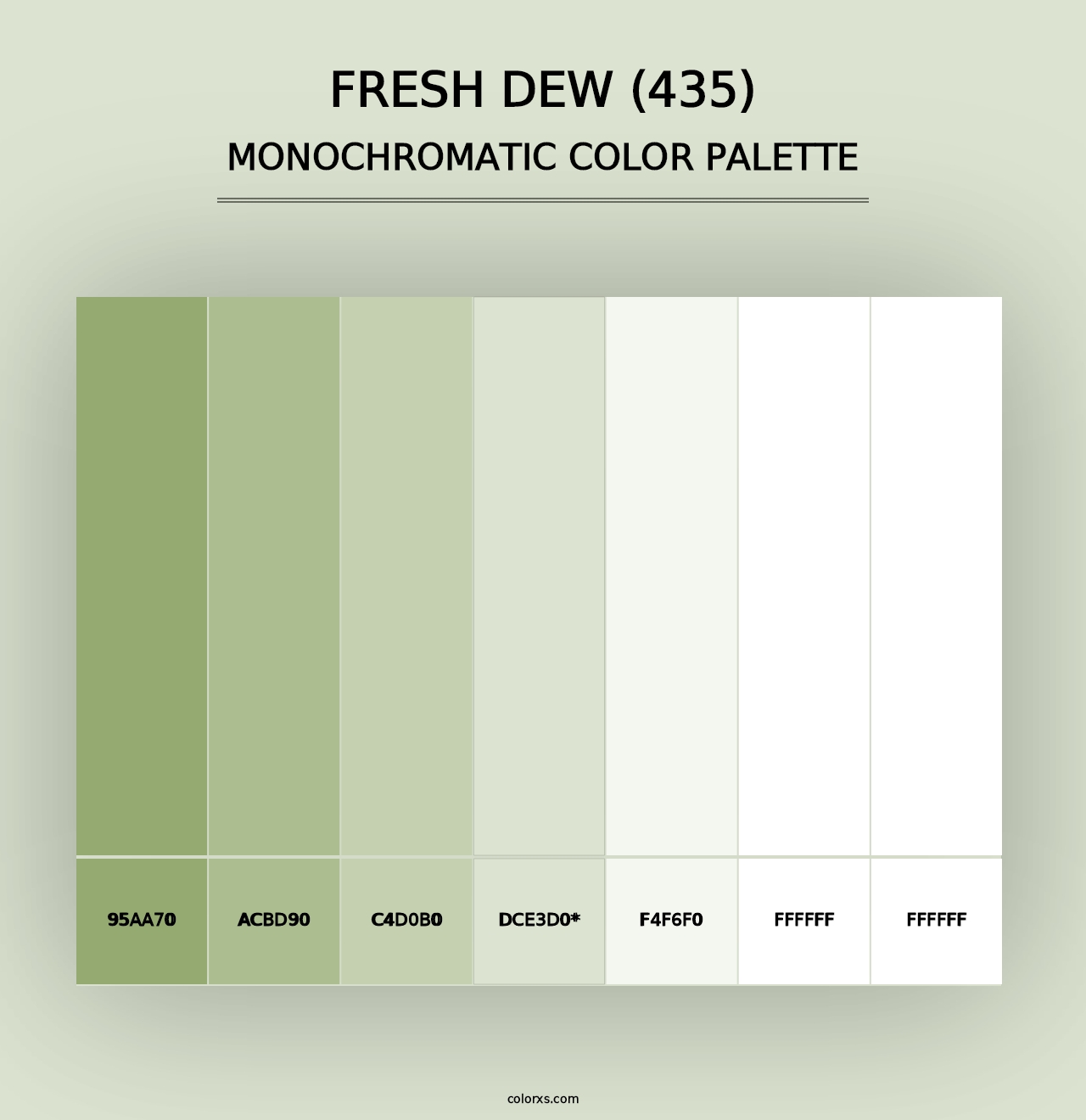 Fresh Dew (435) - Monochromatic Color Palette