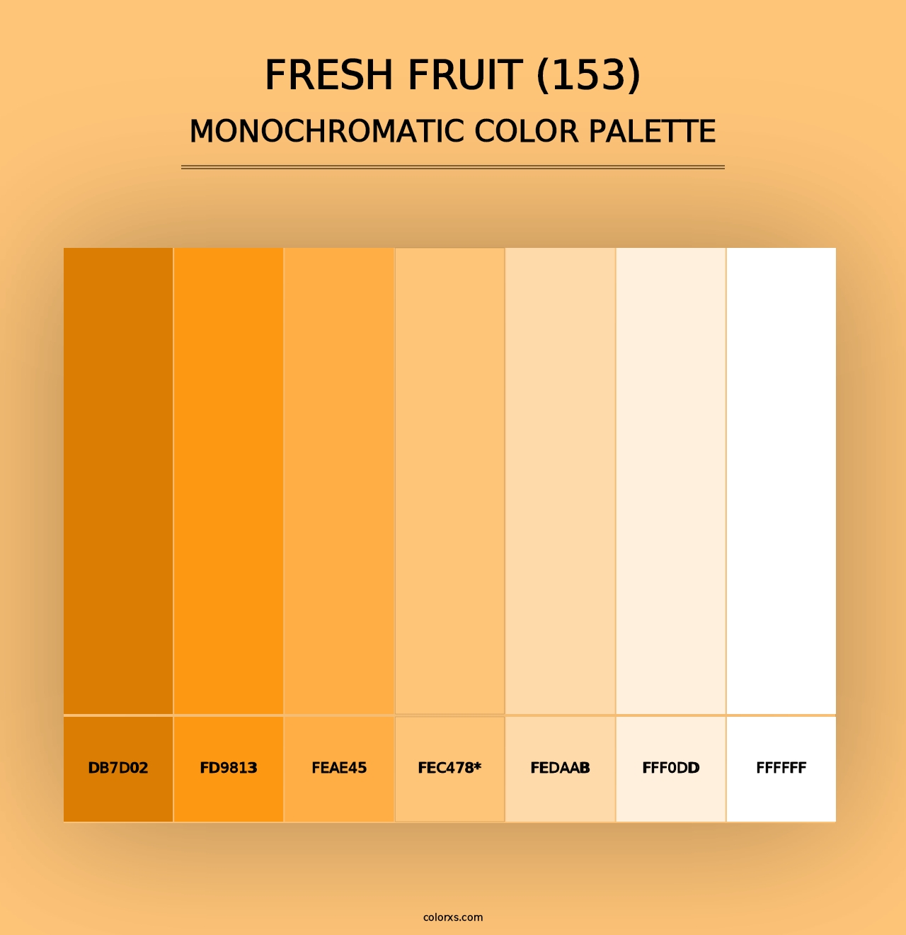 Fresh Fruit (153) - Monochromatic Color Palette