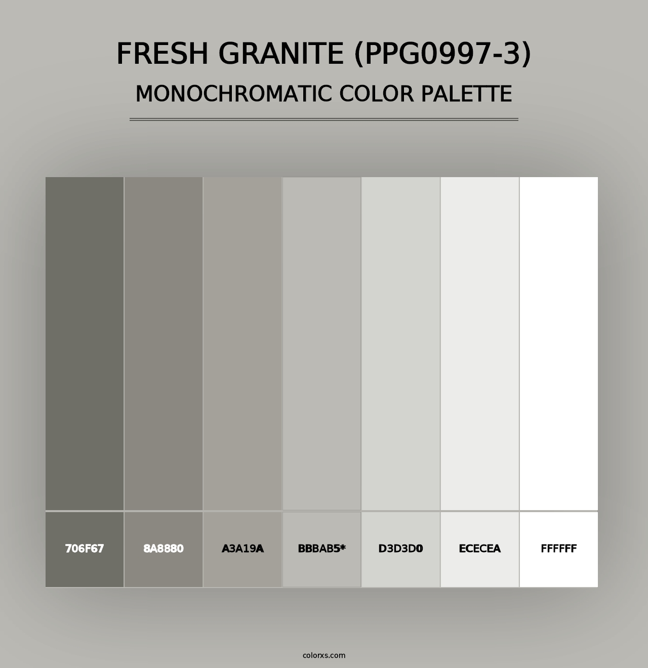 Fresh Granite (PPG0997-3) - Monochromatic Color Palette