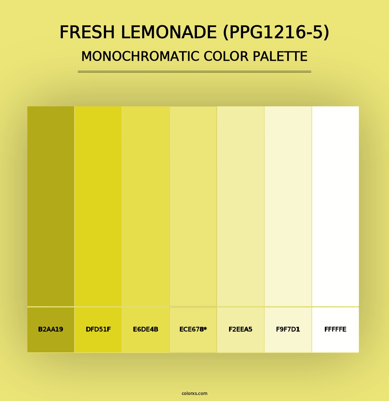 Fresh Lemonade (PPG1216-5) - Monochromatic Color Palette